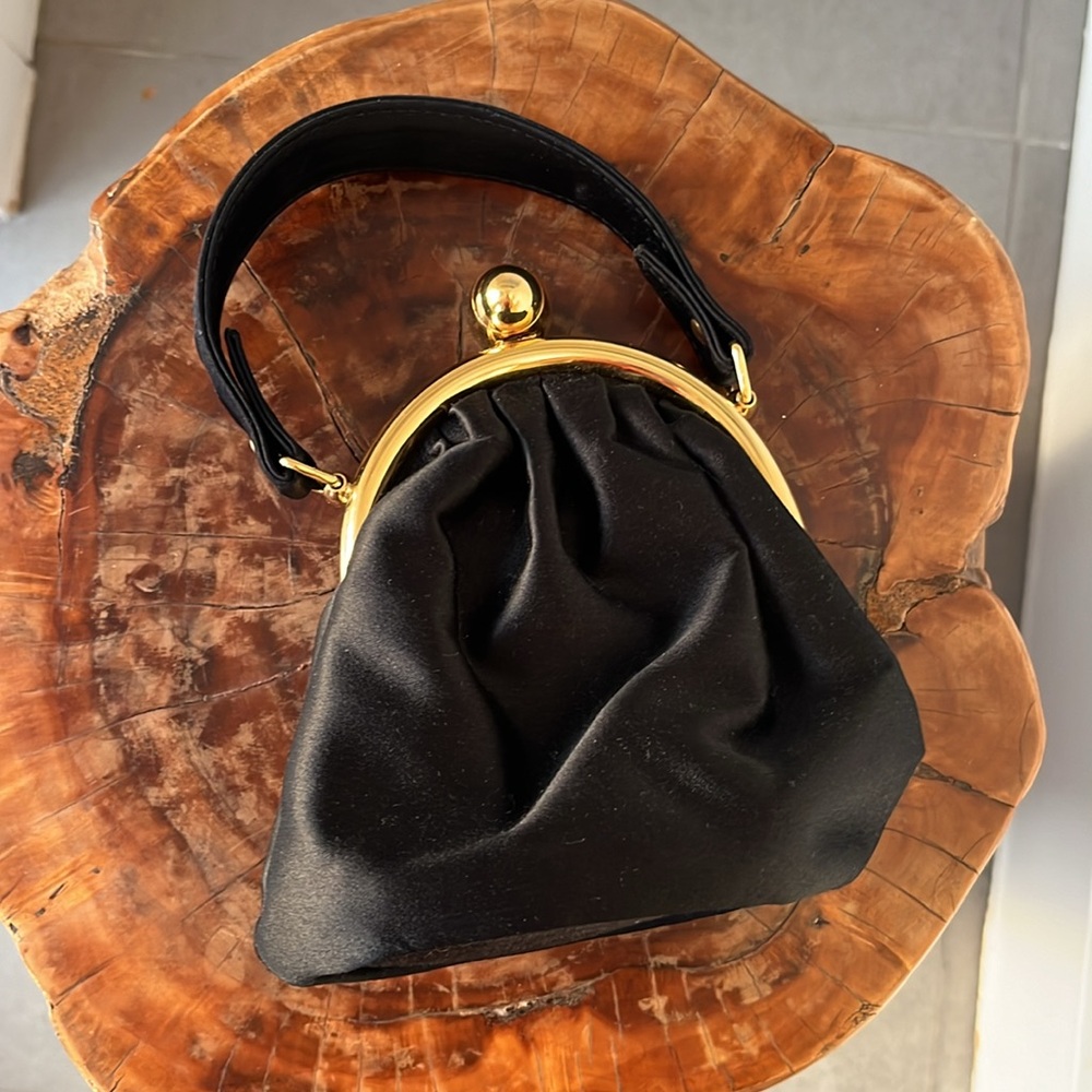 LULU GUINNESS mini black satin purse - Picture 5 of 9
